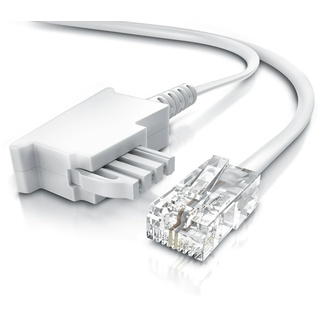 CSL - Internet Kabel Routerkabel - TAE-F Stecker auf RJ45 Stecker - 6m - Internetkabel - Router an die Telefondose, TAE - weiß