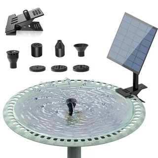 AISITIN Solarbrunnen für Draussen, Solar Springbrunnen für Außen mit Clips,2,5W Solar Gartenbrunnen mit 6 Sprüh Effekten,Springbrunnen Solar für Garten, Vogeltränke,Schwimmbäder, DIY Wasserspiel