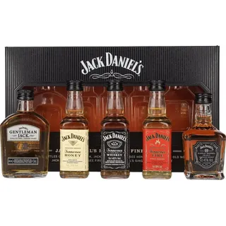 Jack Daniel's Family of Fine Spirits Old No.7 Tennessee 40% vol 0,05 l + Gentleman Jack 40% vol 0,05 l + Single Barrel Select 45% vol 0,05 l + Tennessee Honey Likör 35% vol 0,05 l + Tennessee Fire Likör 35% vol 0,05 l Tasting-Set