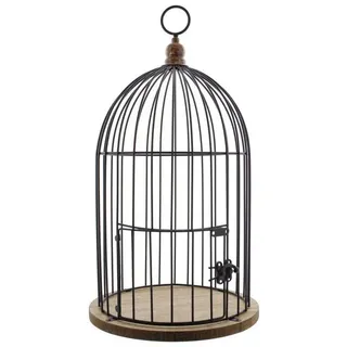 Home-trends24.de Dekoobjekt Deko Käfig Vogelkäfig Objekt Hänge Dekoration Metall Schwarz braun