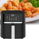 Premium Heissluftfritteuse mit 11 Koch-Programmen, 6,5 l, 1600 Watt - Air Fryer mit LED Touch-Panel, matt schwarz, hochwertige Antihaftbeschichtung