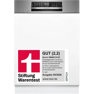 Bosch Serie 6 SMI6ECS12E Einbau-Geschirrspüler (teilintegrierbar, 598 mm breit, Edelstahl)