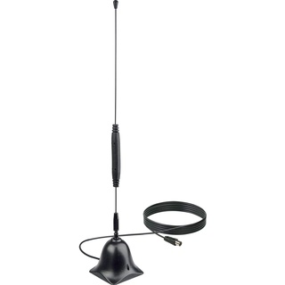 Schwaiger ANT02DTA 031 max. 35dB DVB-T/DVB-T2 digitale Stabantenne/Zimmerantenne (TV/PC) stabiler Standfuß empfängt FM und DAB+ Bereich inkl. Antennenkabel (VHF/UHF)