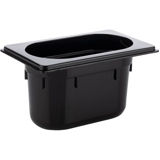 APS GN 1/9 Behälter, Gastronormbehälter aus Polycarbonat, Abmessungen 176 x 108 mm/Höhe 100 mm/Volumen 1 Liter, schwarz