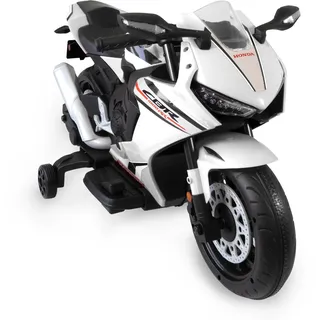 Lemodo Kinder-Elektromotorrad mit abnehmbaren Stützrädern weiß