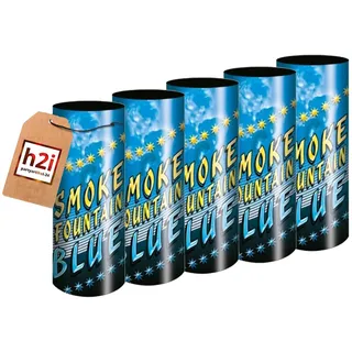 h2i Rauch Vulkan Fontäne | 5 Stück | Blau | 40 sek | Smoke Tube Rauchfackel Rauchtopf Rauchgenerator Rauchbombe mit dichtem kräftigem Rauch |B7| Ganzjahresfeuerwerk Kat T1/F1