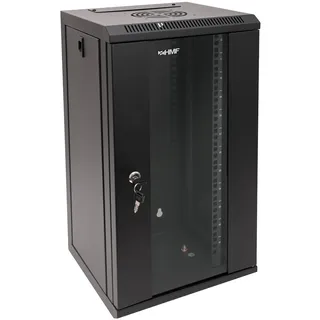 HMF 63312-02 Serverschrank 10 Zoll, 12 HE, Netzwerkschrank, Wandschrank, 10", 31,2 x 30 x 61,6 cm, Voll Montiert, Schwarz