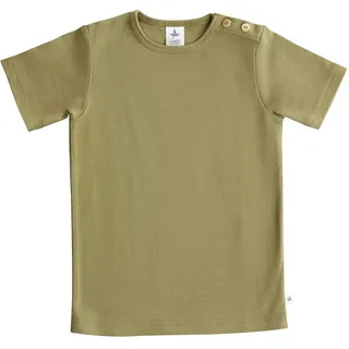 Leela Cotton Baby Kinder Kurzarm T-Shirt Bio-Baumwolle GOTS Shirt Jungen Mädchen Gr. 50 bis 128 (98/104, Oliv) - 98-104