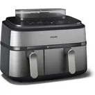 Philips Steam Airfryer Dual Basket NA555/00, Fritteuse, Silber