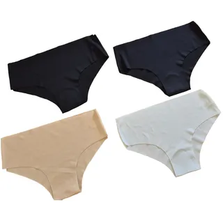 Einkaufszauber Slip Nahtlos Slip - 4er Paket - Panty ohne Naht (Set, 4 Stück in verschiedenen Farben) ohne Naht S/M
