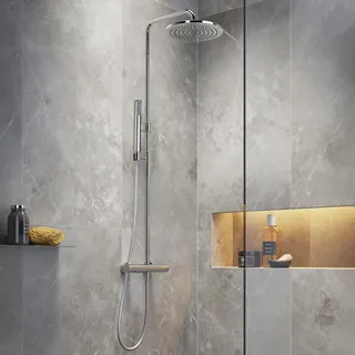 Steinkamp Living Duschsystem Ø 20 cm 64001CRST, Badarmaturen, chrom