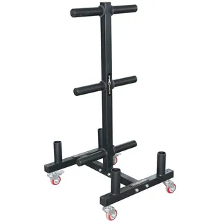 Bumper Plate Rack auf Rollen, Hantelscheibenständer Scheibenständer Hantelablage