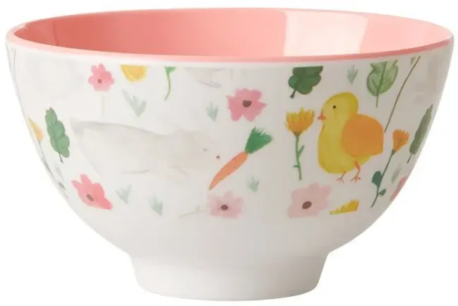 RICE Melamin Schüssel Easter, Ø11 x H6cm, weiss