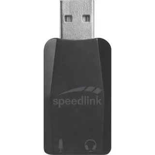 Speedlink VIGO USB Sound Card - Soundkarte mit Mikrofon- und Kopfhörereingang, USB, schwarz