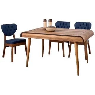 JVmoebel Essgruppe Möbel Esszimmer Set Garnitur Sitz Essgruppe Esstisch Polster 5tlg., Made in Europa braun