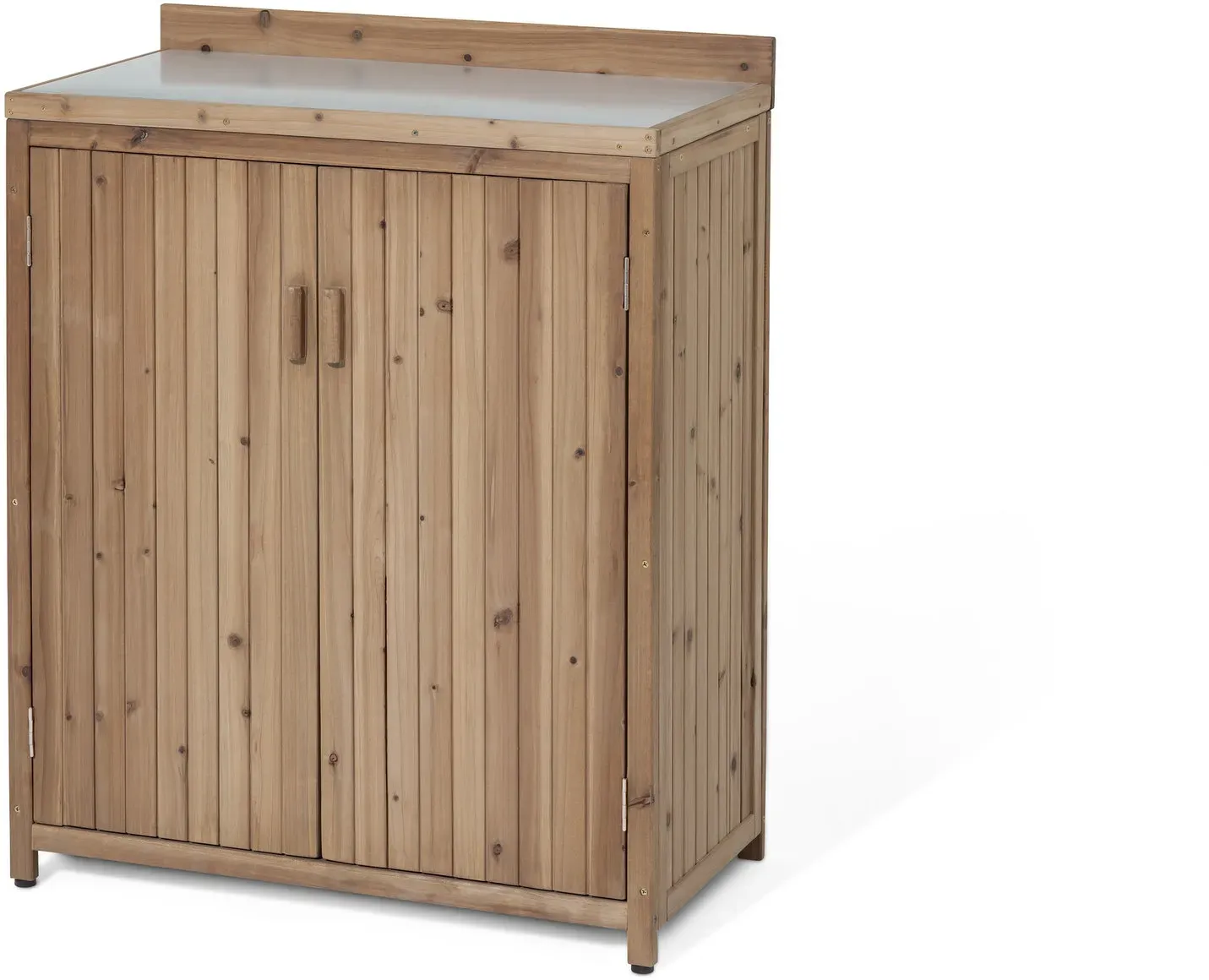 Tchibo - Kleiner Gartenschrank - 77x43x96,5cm - silber - Holz / Holz / Stahl