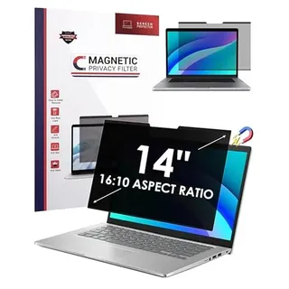 Nsyee Magnetischer Blickschutzfilter Blickschutzfolie für 14 Zoll Laptop, Sichtschutzfolie Laptop Sichtschutz Abnehmbarer Anti Blaulicht Sichtschutzfilter Blendschutz 14 Zoll 16:10 (301 x 188 mm)
