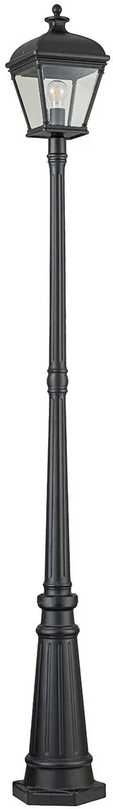 Elstead Lighting Bayview Laternenmast 1-flammig E27 IP 44 in Schwarz Aluminium / Glas