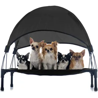 fudajo Hundebett mit Dach S 60 x 45 x 16 cm schwarz