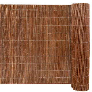 urfence Balkon-Sichtschutz, Braun, Naturmaterialien, 300x80 cm, Sonnen- - Sichtschutz Gartenzaun Weidenzaun - Garten, Balkon Sichtschutze