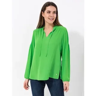 EVA LUTZ Bluse, Langarm kleiner Stehkragen Bindeband leger weit