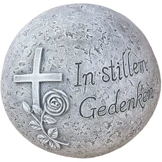 Grabschmuck Grabkugel Kugel In stillem Gedenken Steinguss frostfest 6,2 kg