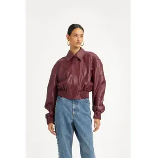 Rotate für Damen. 1142432734 Bomberjacke Paspelierung burgunderrot (38), Lässig, Recyceltes Polyester, Nachhaltig, Bordeaux