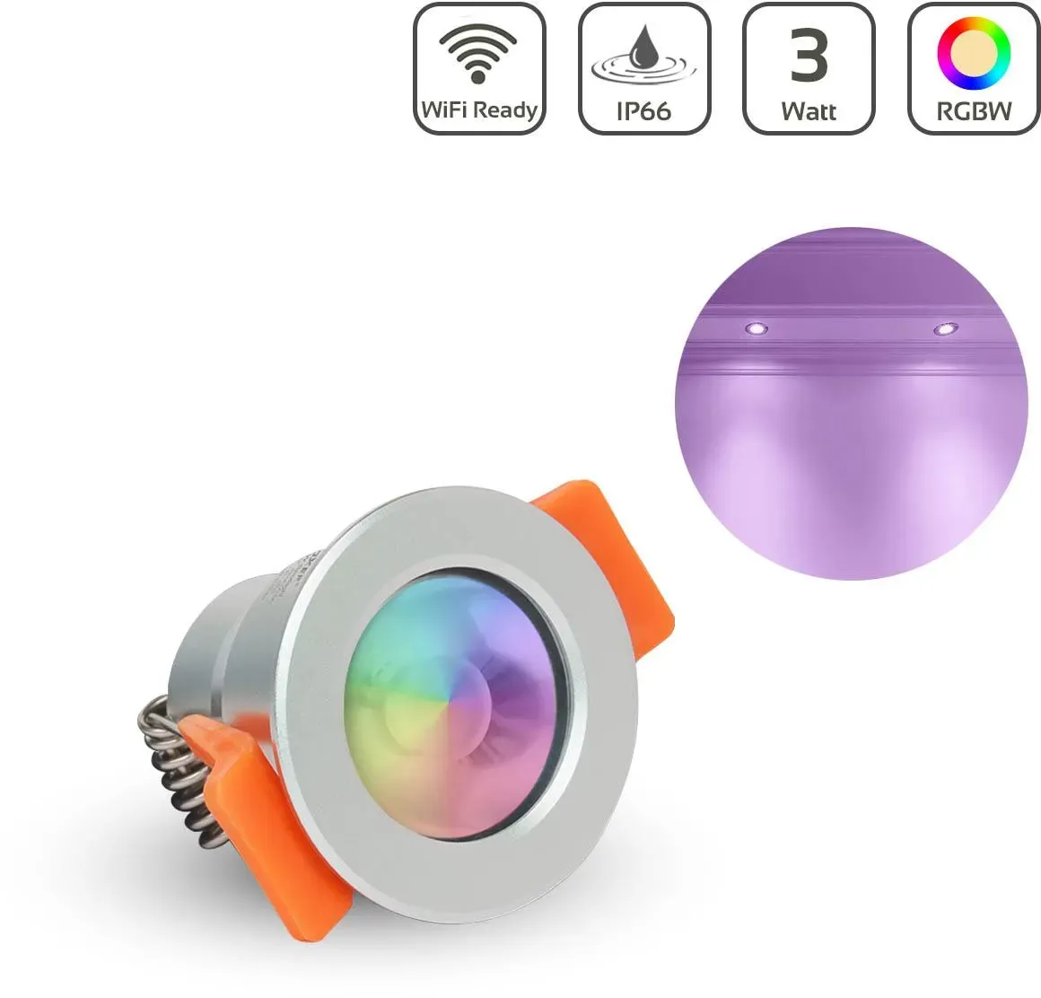 MiBoxer LED Spot 3W RGB+2700K 12V IP66 Auschnitt 33-36mm SL4-12