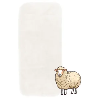 Fillikid Lammfelleinlage 73x33 | Premium Merino Lammfell für Kinderwagen, Buggy & Autositze | Kuschelig weich, ganzjährig nutzbar mit Gurtschlitzen | Universal Bezug | Inkl. Baumwoll-Windel