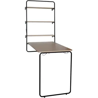 Hti-Living Wandklapptisch 3 in 1 Cora 64 x 64 x 107 cm Beige/Schwarz