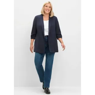 sheego Blusenblazer Longblazer blau 52