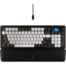 CORSAIR VANGUARD 96, Gaming Tastatur, Mechanisch, kabelgebunden, Schwarz, Weiß