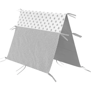 VitaliSpa Kinderbettüberwurf Tipi, 70 x 140 cm, Grau/Weiß