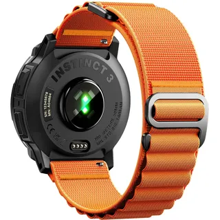 NotoCity für Garmin Instinct 2X/2X Solar 50mm Armband, 26mm Uhrenarmband für Garmin Instinct 3 Solar/AMOLED 50mm, für Instinct 2X/3 Solar Tactial 50 mm Nylon Armband G Haken(Orange)