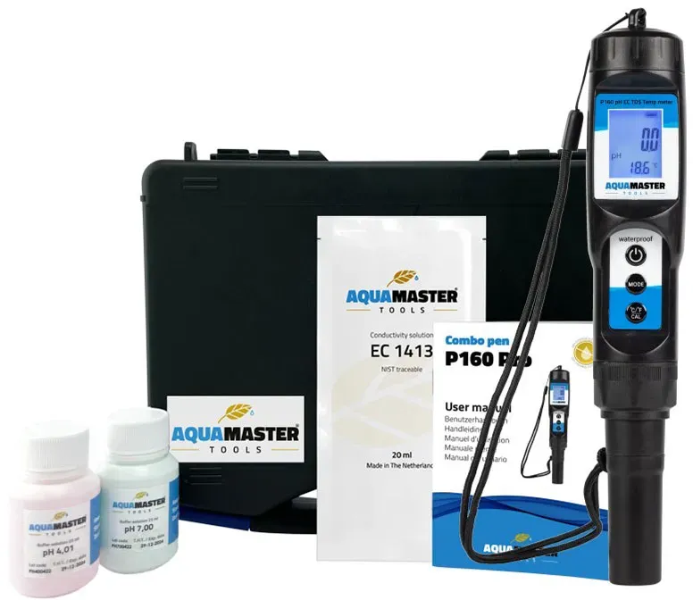 AQUAMASTER TOOLS P160 Pro Combo pH-, EC-, TDS-, PPM- und Temperaturmessgerät
