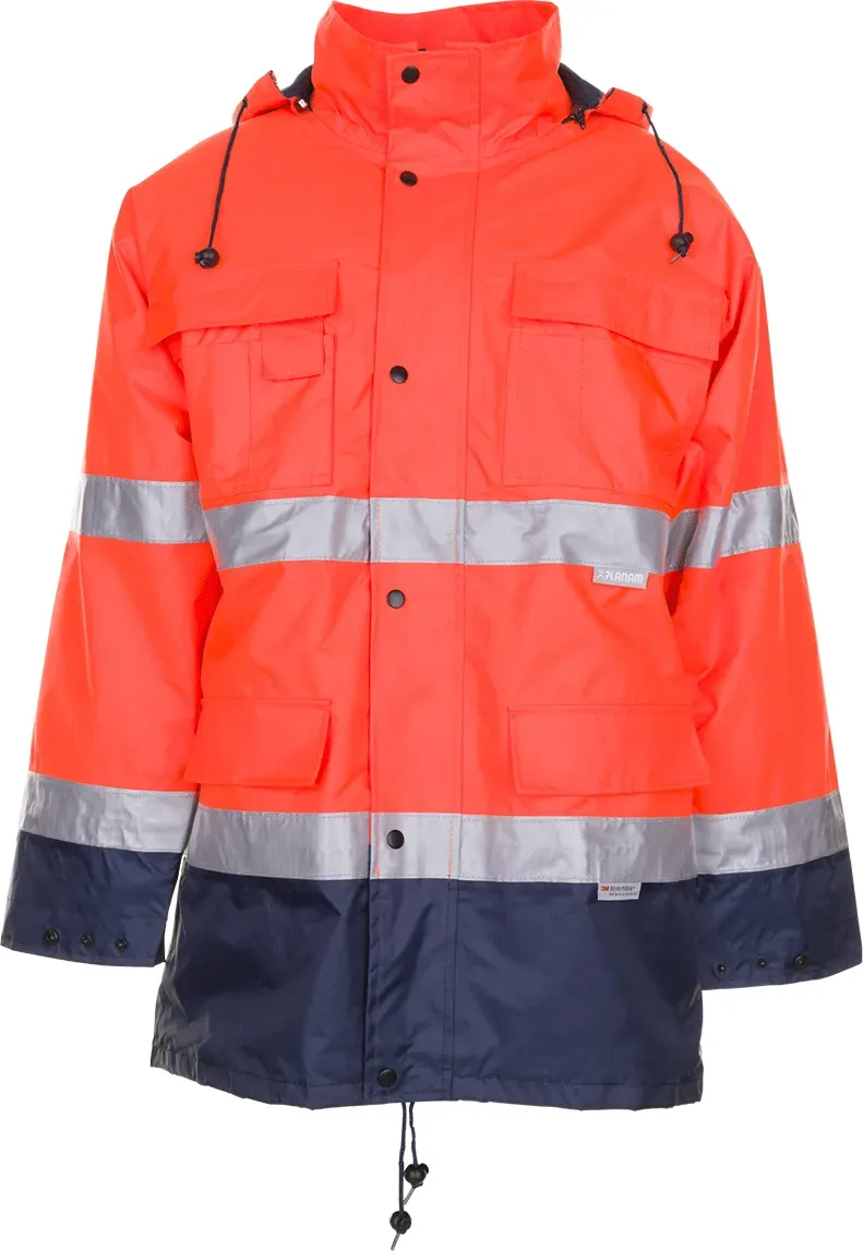 Planam Warnschutz Parka 2056 2-farbig orange/marine, Größe: XXL