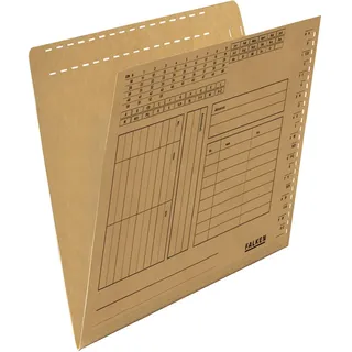 Falken 100er Pack Einstellmappe. Made in Germany. Aus Recycling-Karton für DIN A4 mit Schlitzstanzung braun Blauer Engel Behörde ideal für die lose Blatt-Ablage