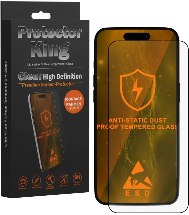 Premium 9H Panzerglas für iPhone 17 HD klar Ultra-Wide-Fit Real Tempered Glass Easy-On-Applikator Displayschutz Screen Protector