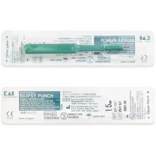 WARRIOR Dermal Anchor Titanium G23 Steril und Scalpel Biopsie Skin Curette Kai Medical Punch Einweg Perforieren Professionelles Piercing Tool Kit(Ø 2.0mm, 1 pièce)