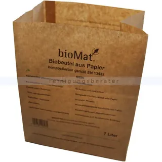 Natura BioMat Bio Papierbeutel Natura Biomat kompostierbar 7 L biologisch abbaubar und kompostierbar