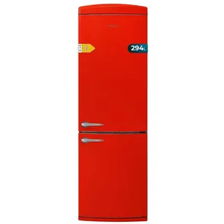 Cecotec Kühlschrank Kombi 2 Türen Retro 294 L Bolero CoolMarket Kombi Origin 294 Red E Höhe 190 cm 60 Breite Total No Frost, Multi Cooling, Ultra Fresh, Convertible Box, Rot