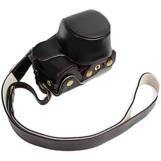 LORIER Pu. Ledertasche Kameratasche Schutzabdeckungstasche for Batterieöffnung A6000 ILCE-6100 A6100 A6400 A6300 ILCE-6400 Fit for Sony Kamera Tasche (Color : Noir)