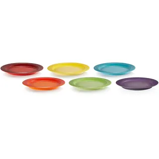 Le Creuset Frühstücksteller aus Steinzeug, 22 cm, Regenbogen, 79285228359006