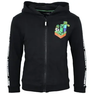 Minecraft Kapuzenpullover Minecraft Creeper Zombie Kinder Hoodie Pullover Gr. 116 bis 152 schwarz 116