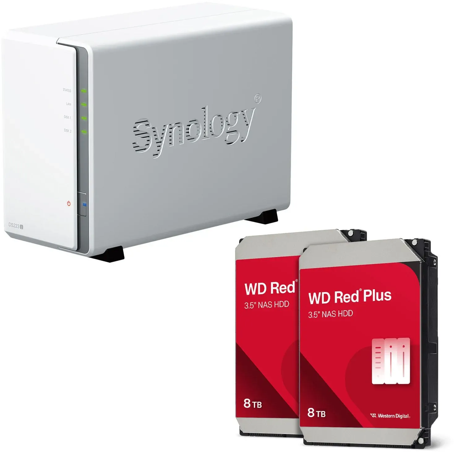 Synology DS223J 2 Bay Desktop NAS, weiß