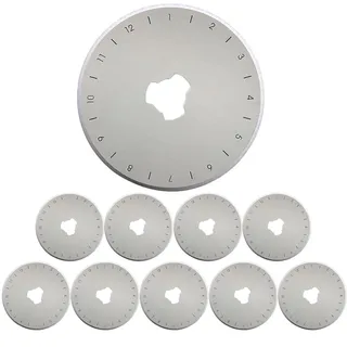 Csirnto Klinge Rollschneider 45mm 10 Stück Rollschneider Stoff Rotary Cutter Blades Rollenschneider Ersatzklingen Rollmesser Rundmesser Rollschneider Ersatzklingen 45mm Klingenstahl