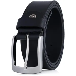 LINDENMANN Leder-Gürtel Herren 40 mm breit, Büffelleder, Jeans-Gürtel Herren Leder, Größe/Size:Bundweite 100 cm Gesamtlänge 115 cm W 39.4 LL, Farbe/Color:schwarz - Bundweite 100 cm Gesamtlänge 115 cm W 39.4 LL