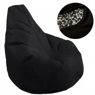 ad.con Indoor Gamer Sitzsack mit ECO Füllung Puff Relax-Sessel Sitzkissen Bodenkissen Bean Bag 100x90x95cm 300L Schwarz