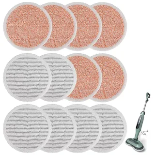 Pads für Shark Steam Scrub Mop: 12 Pack Spin Mop Nachfüllungen Fit für Shark S7000 S7001 S7000C S7201 S7000AMZ S8201 S8001 Dampfreiniger und Scheuerpads - Hartboden-Dampfreiniger waschbare Pads