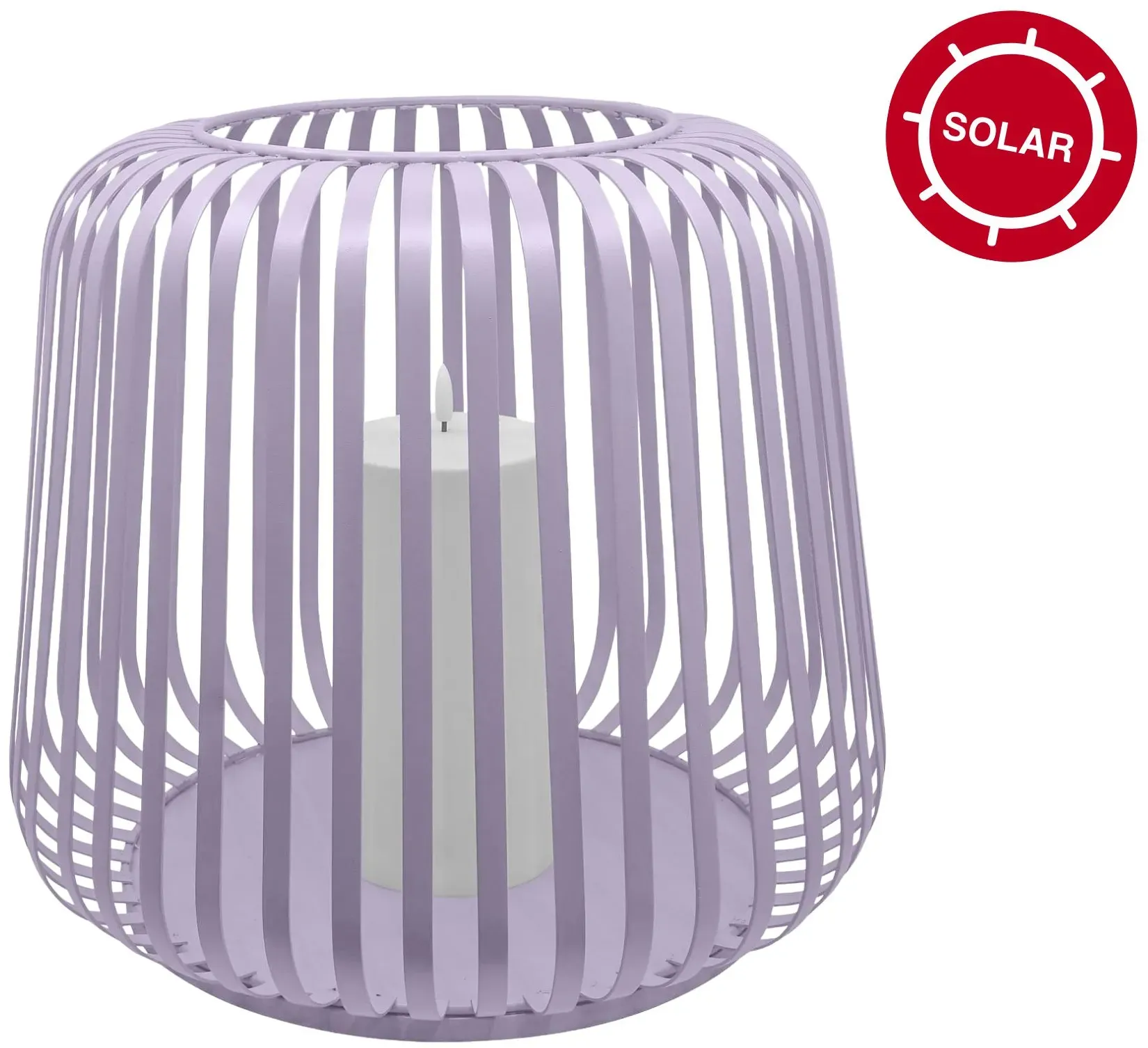 Candela Lights Solar Laterne Cottage Metal Purple H:35xØ40cm mit LED Stumpenkerze flammenlos warmweiß Metall Outdoor & Indoor Dekolicht